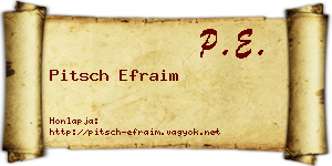 Pitsch Efraim névjegykártya